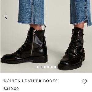 EUC Allsaints Donita Patent Leather Combat Boots